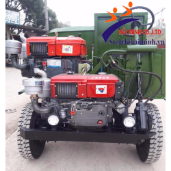 Máy trộn bê tông 2 cầu 12 bao 2 đầu nổ HM 12-2