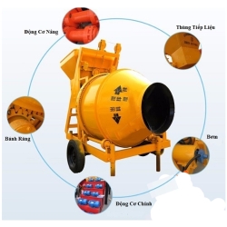 Máy trộn bê tông JZC 350 gầu lật
