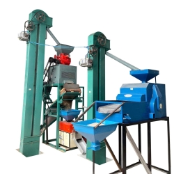 Bộ máy xay xát tự động tải lúa 2 gầu múc HM1000