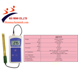 Máy đo pH, mV và nhiệt độ cầm tay AD 111
