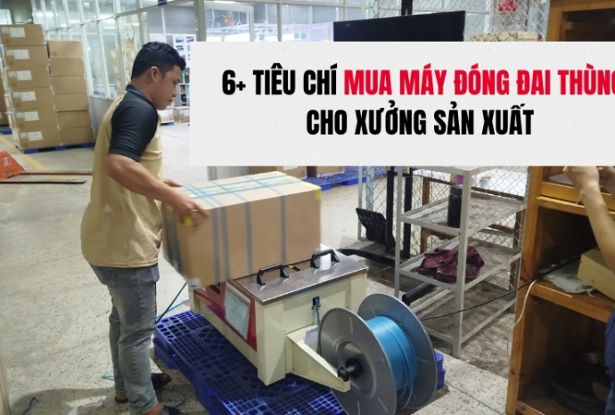 6+ tiêu chí mua máy đóng đai thùng cho xưởng sản xuất
